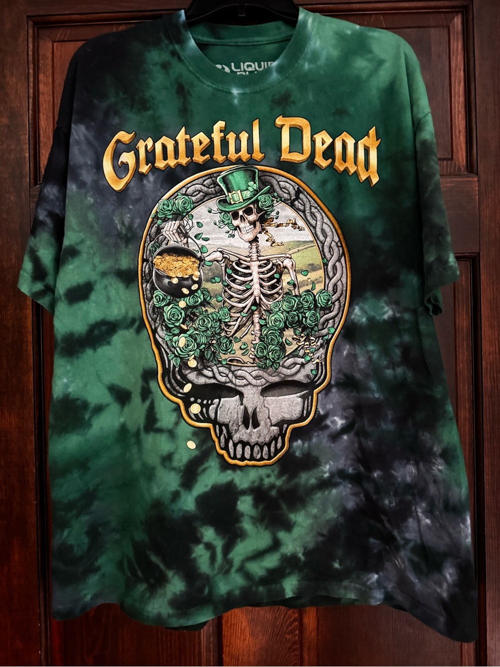 Grateful Dead St. Patrick's Day Tie-Dye Men's XL Rock T-Shirt Liquid Blue Tag